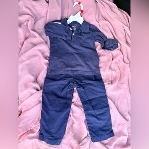 Carter's Navy Blue Polo Top and Pants Matching Set